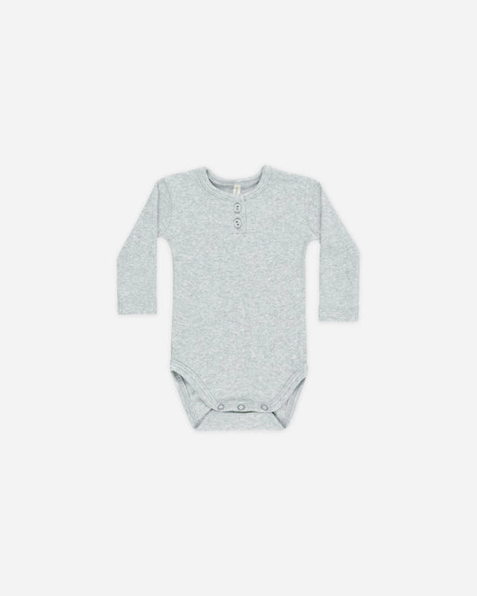 Ribbed Long Sleeve Onesie Dusty Blue