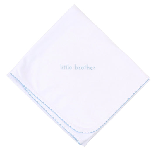 Little Brother Embroidered Receiving Blanket