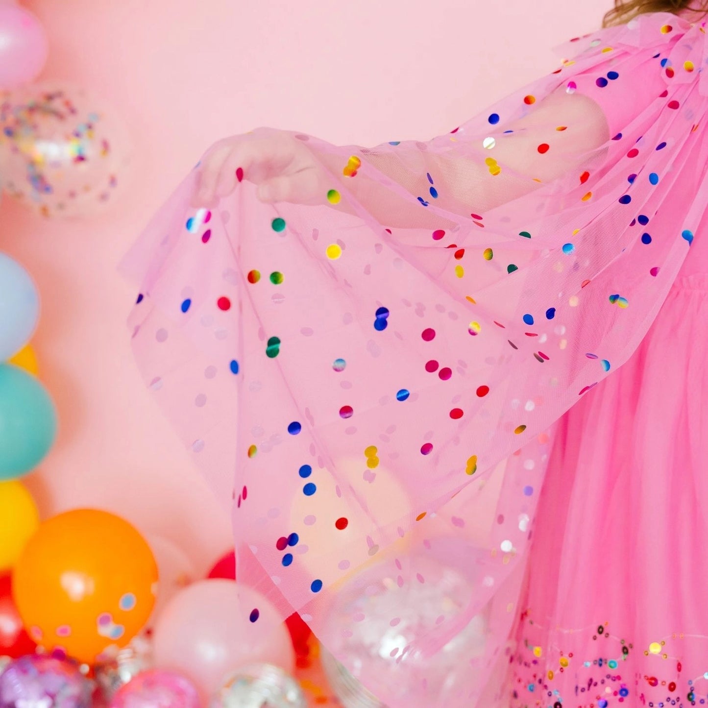 Raspberry Confetti Cape - Kids Dress Up Cape