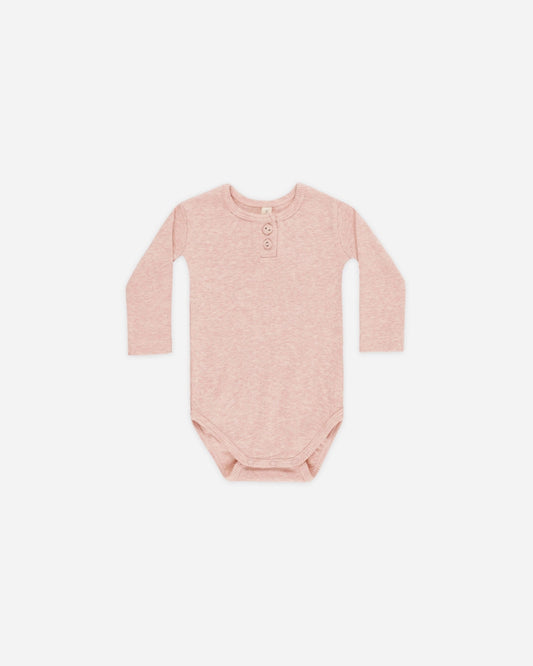 Ribbed Long Sleeve Onesie Rose