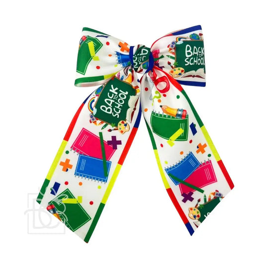 Back To School Hair Bow w/ Euro Knot & Tails