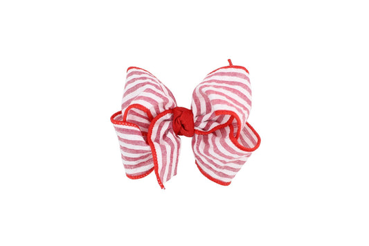 Seersucker Bow On Clip | Red