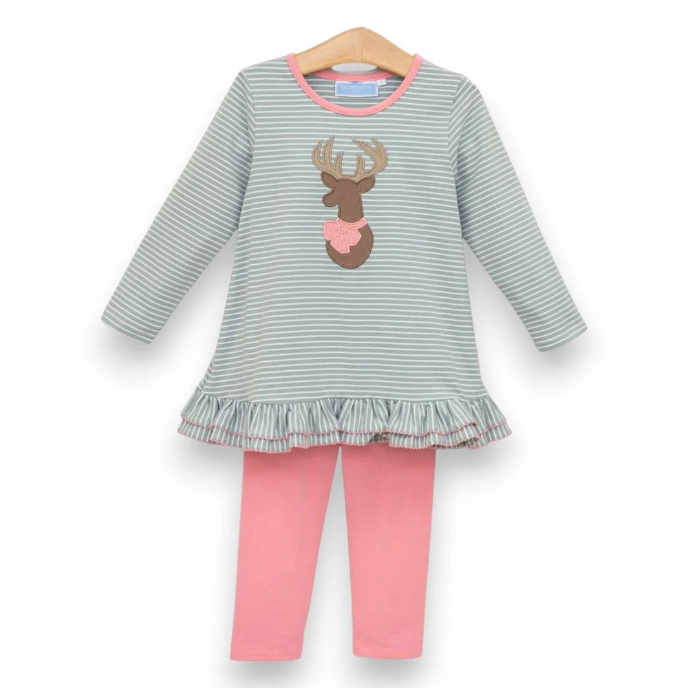 Deer Ruffle Pant Set