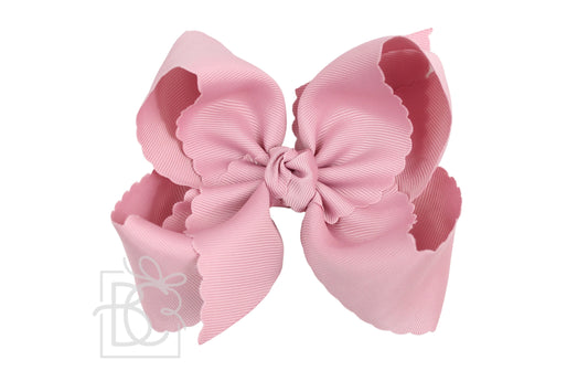Scalloped Bow with Clip | Mauve