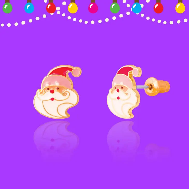 Holly Jolly Holiday Santa Stud Earrings