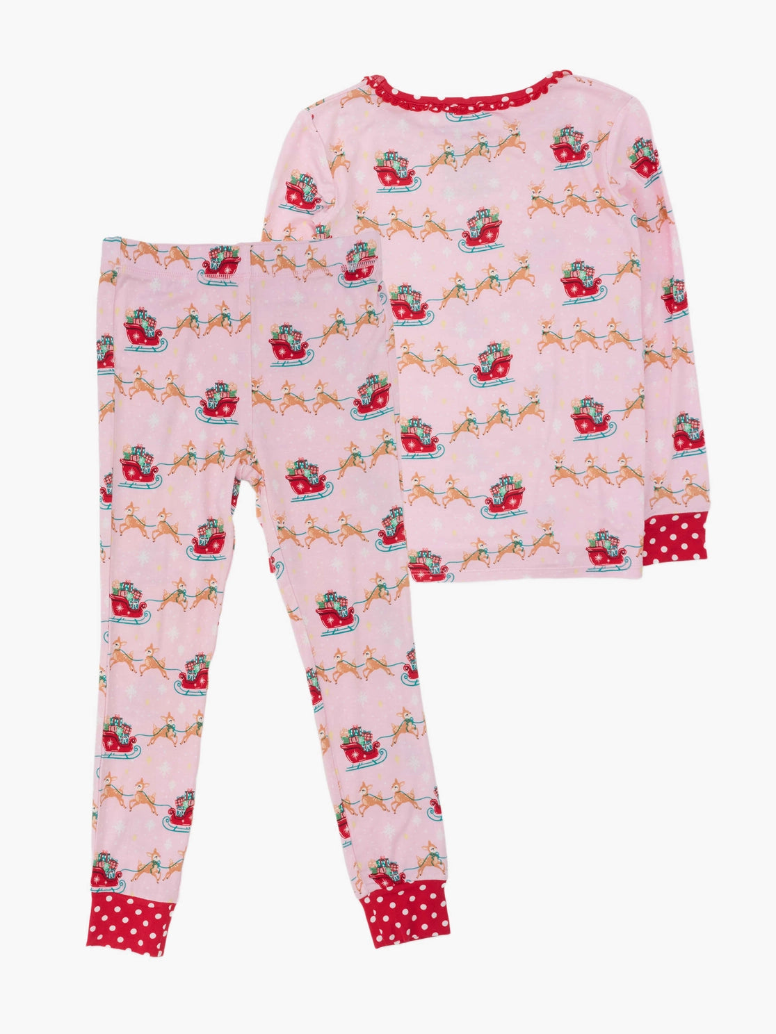 Pink Sleigh Ride Ruffle Pajama Set