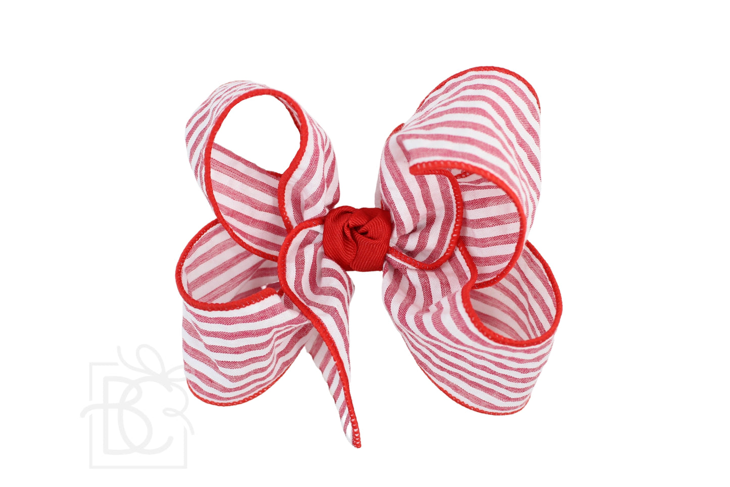 Seersucker Bow On Clip | Red
