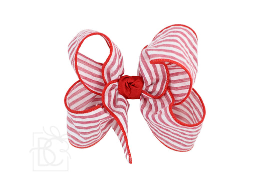Seersucker Bow On Clip | Red