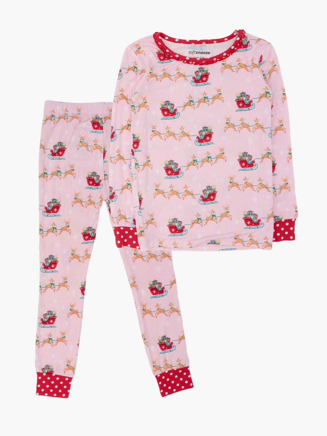 Pink Sleigh Ride Ruffle Pajama Set