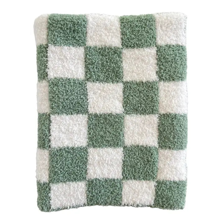 Checkerboard Mini Blanket | Sage