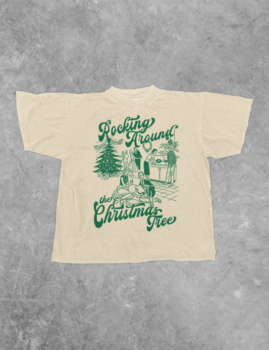 Rocking Around the Christmas Tree | Boxy Cotton T-Shirt
