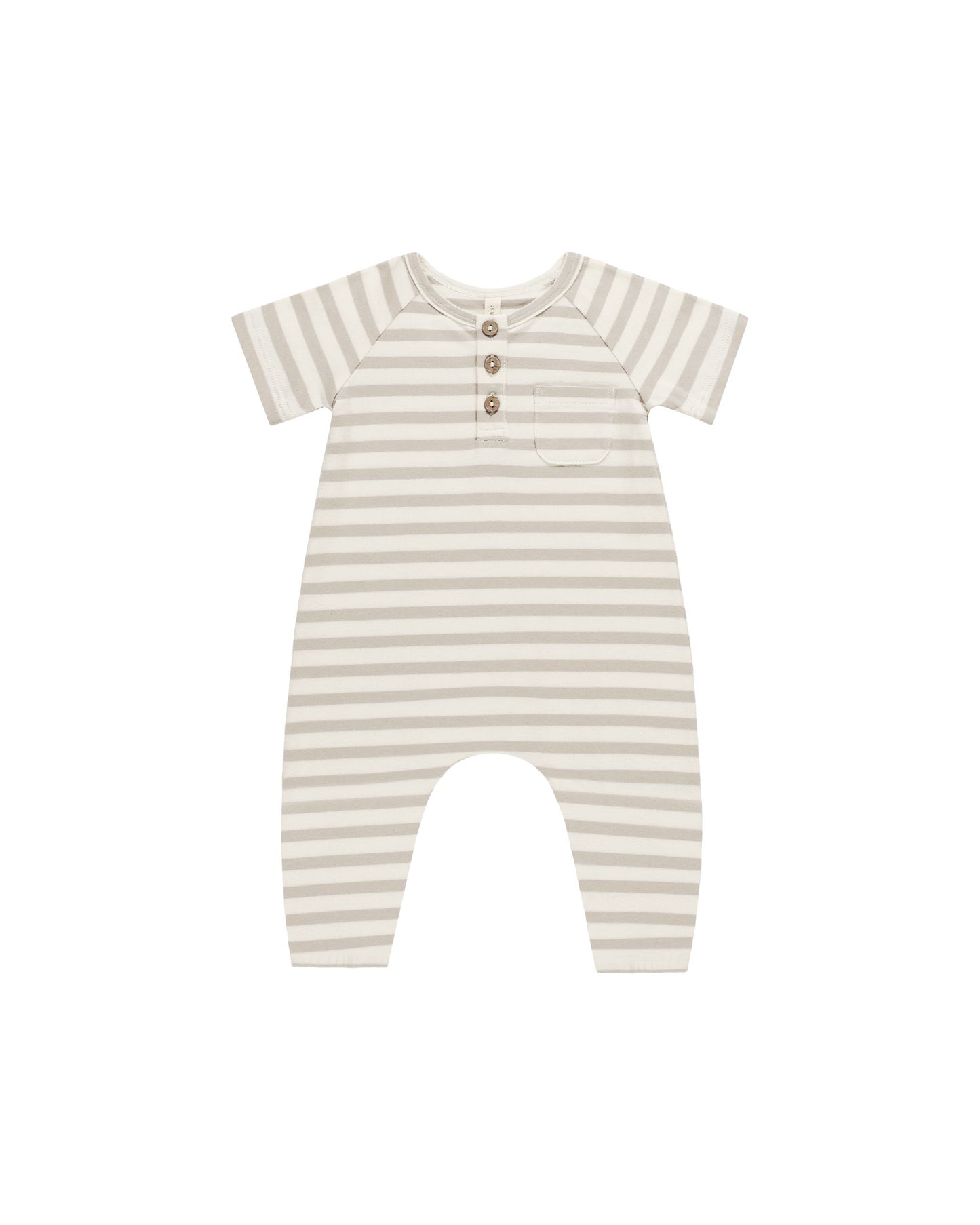 Short Sleeve Jumpsuit | Grey Stripe