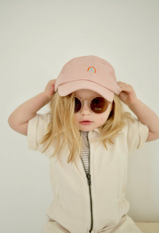 Rainbow toddler hat | Pink