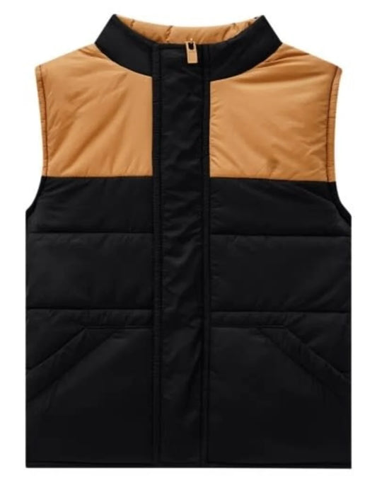 Puffer Vest | Black Color Block