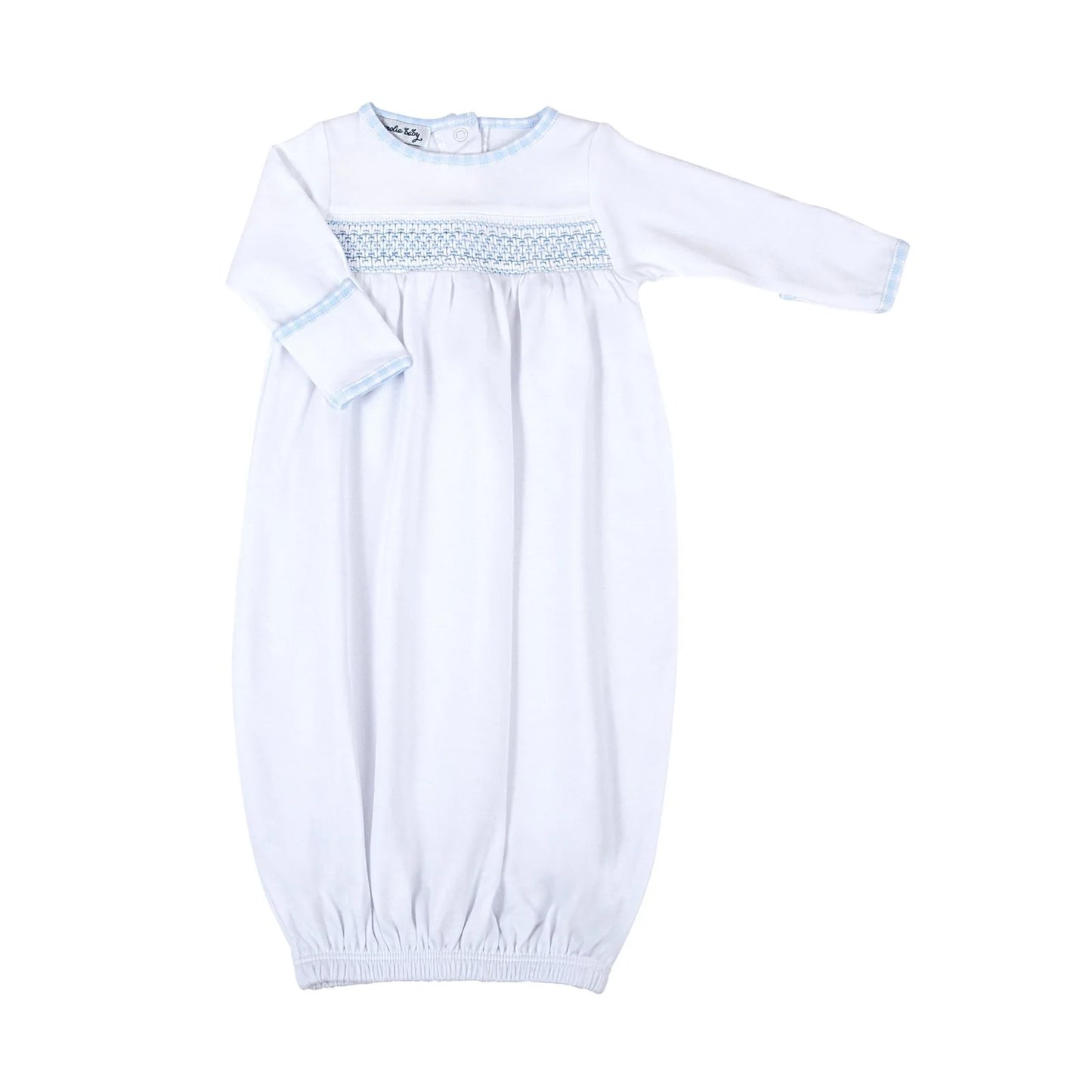 Smocked Gathered Gown - Blue