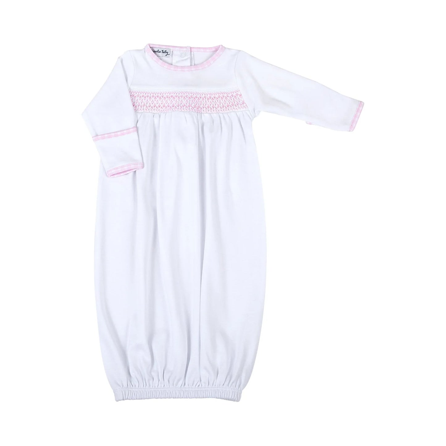 Smocked Gathered Gown - Pink