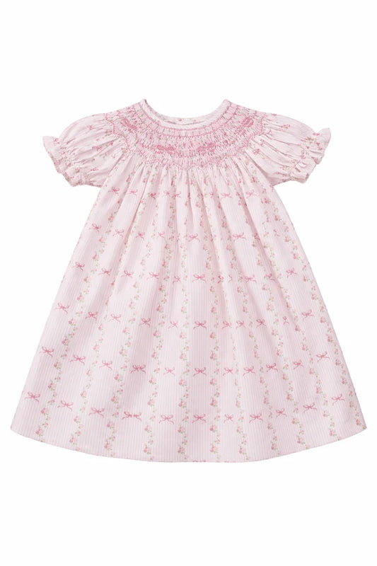 Sweet Dreams Britney Smocked Dress | Pink Stripe Bow