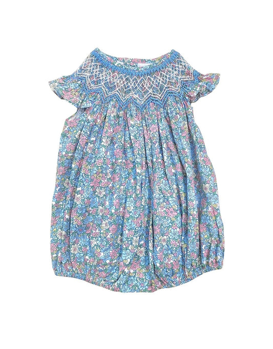 Amelia Teal Blue | Smocked Bubble