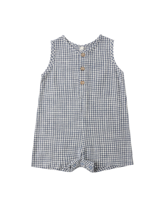 Mavrick Romper | Marine Gingham