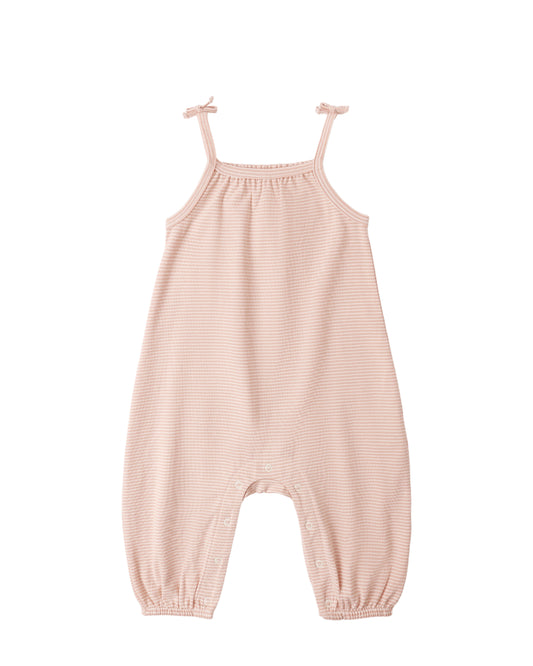 Smocked Jumpsuit | Melon Stripe