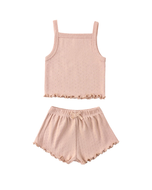 Pointelle Tank | Shortie Set Melon
