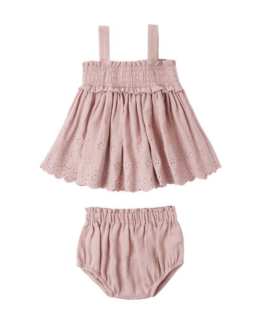 Mae Smocked Top + Bloomer | Mauve