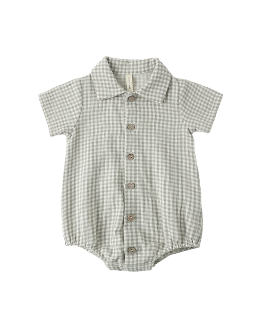 Matteo Romper | Sage Gingham