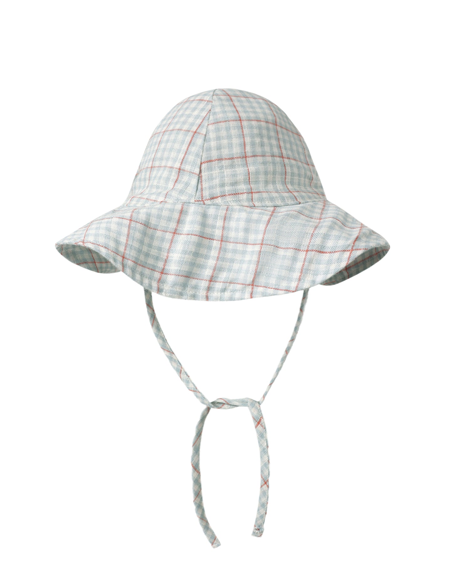 Floppy Sun Hat - Light Blue Plaid