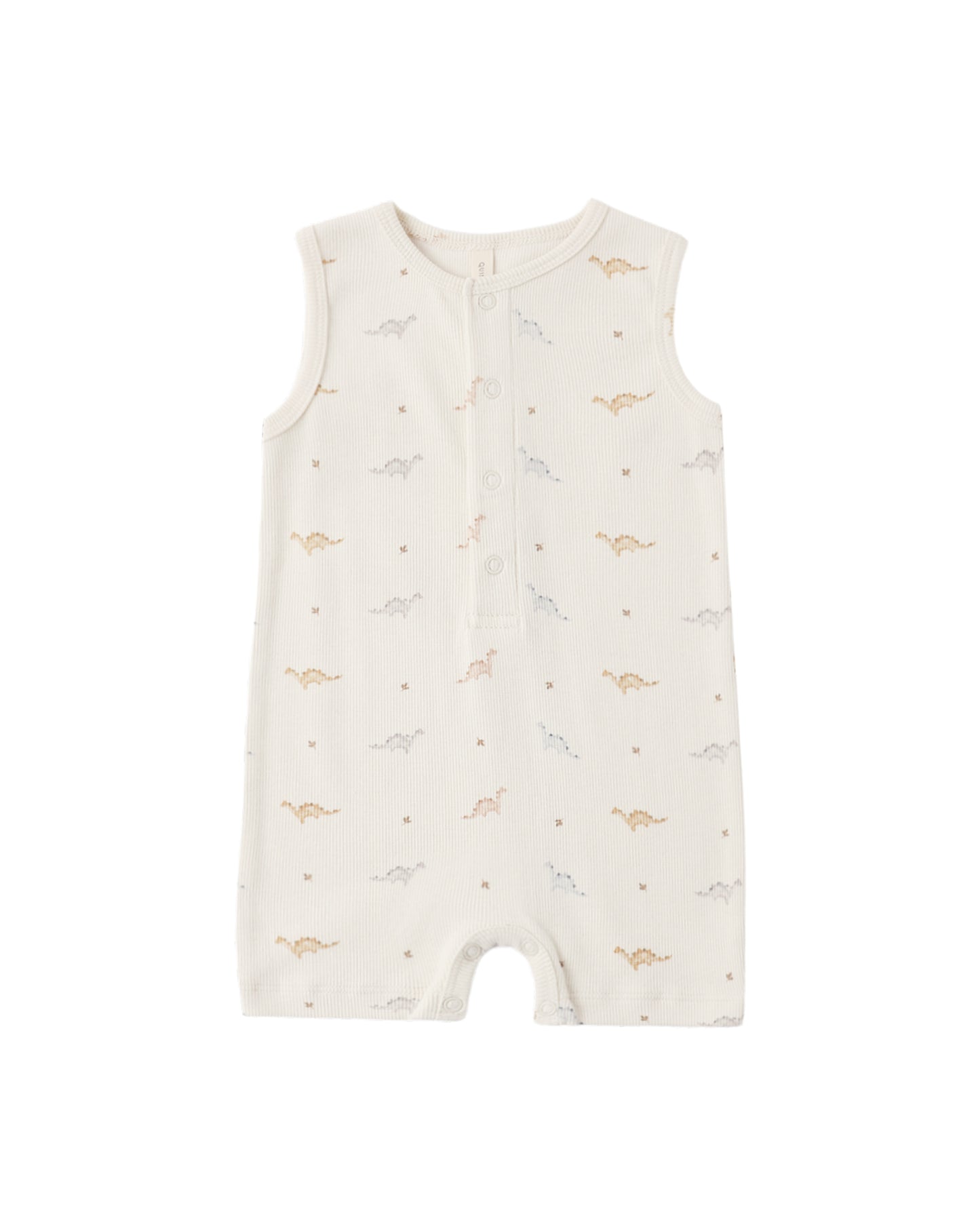 Ribbed Henley Romper - Dinos