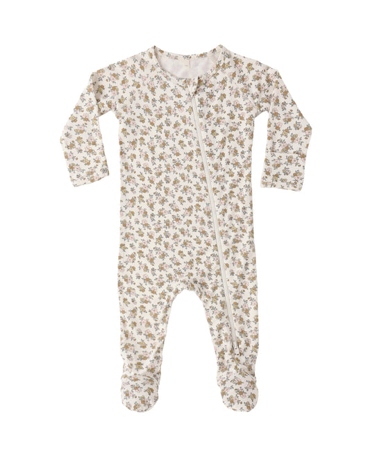 Bamboo Zip Footie - Wildflower