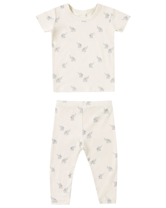 Bamboo Short Sleeve Pajama Set - Elephants