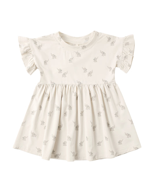 Bamboo Babydoll Dress - Elephants