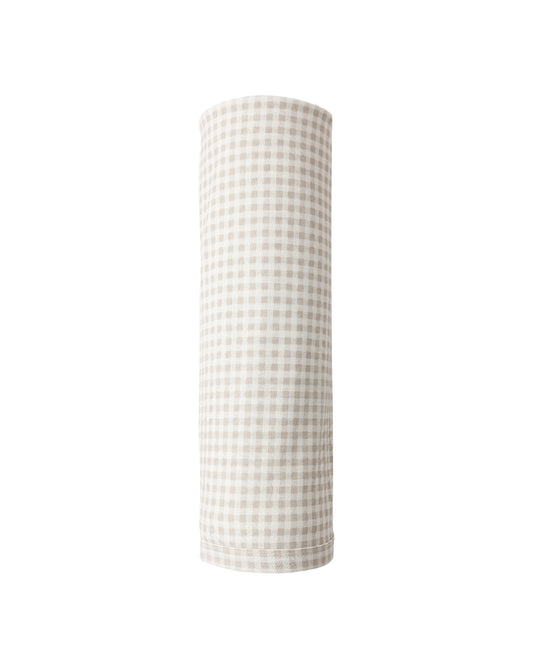 Bamboo Swaddle | Oat Gingham