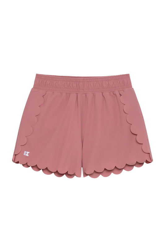 dusty pink scalloped short