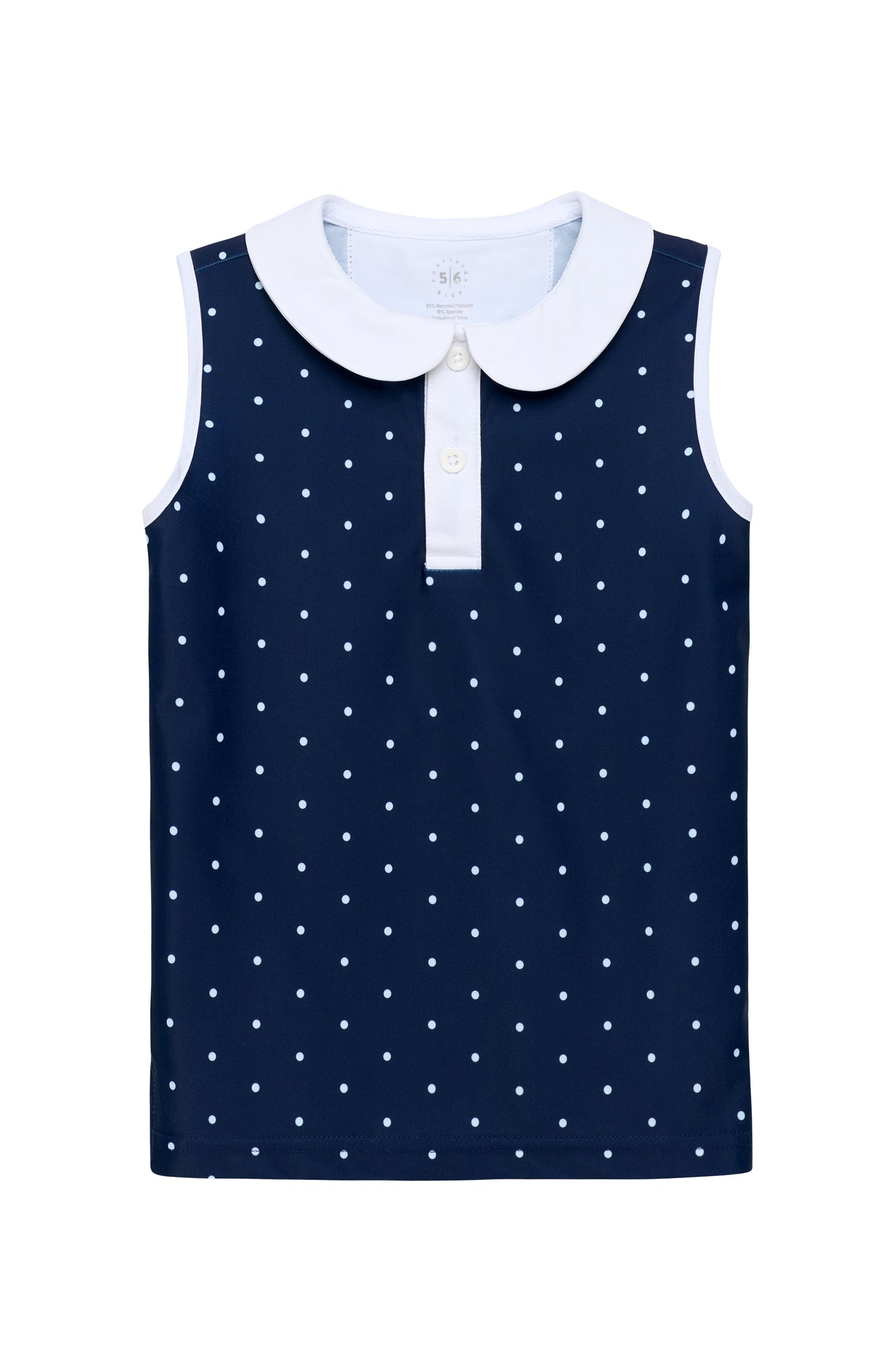 navy polka dot girly girl tank