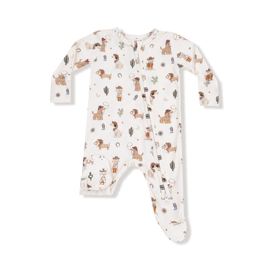 Cowboy Dogs - 2 Way Zipper Footie