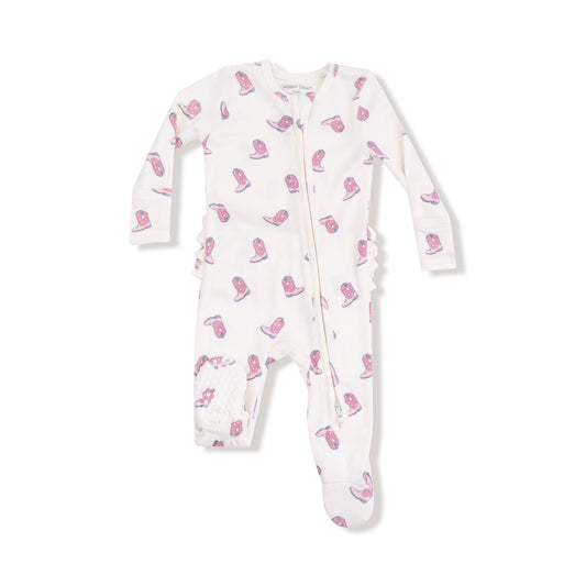 Cowgirl Boots - 2 Way Zipper Footie