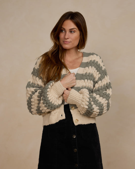 Boxy Crop Cardigan | Laurel Stripe