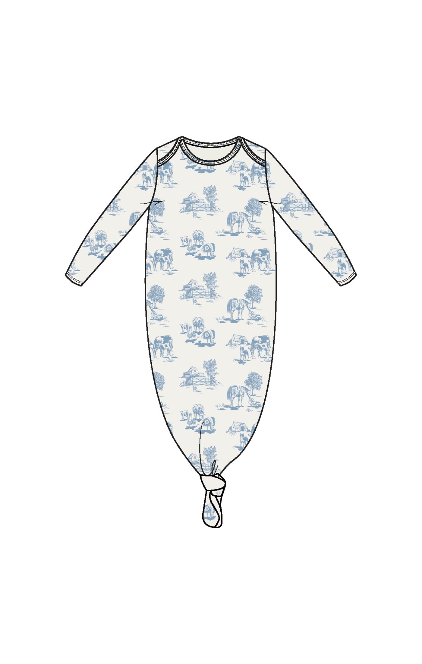 Blue Farm Toile | Knotted Gown