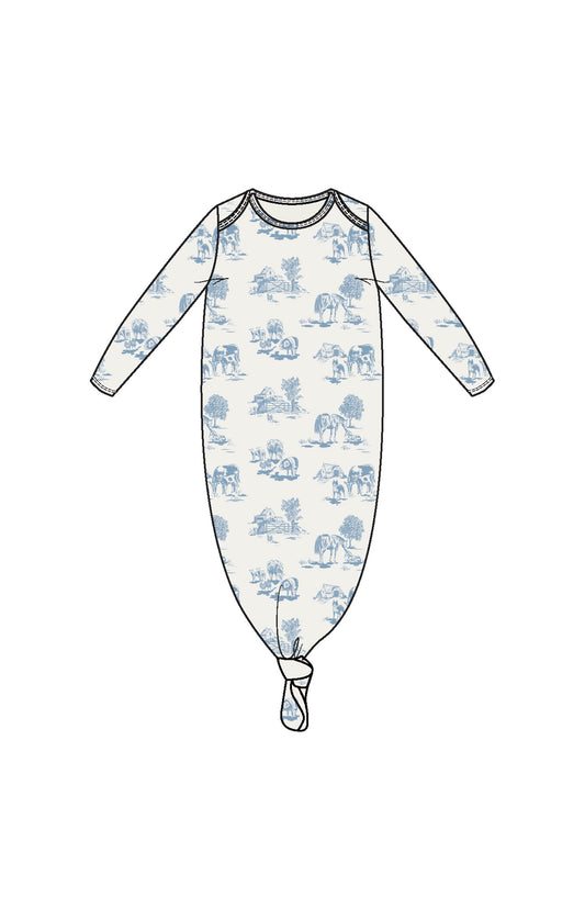 Blue Farm Toile | Knotted Gown