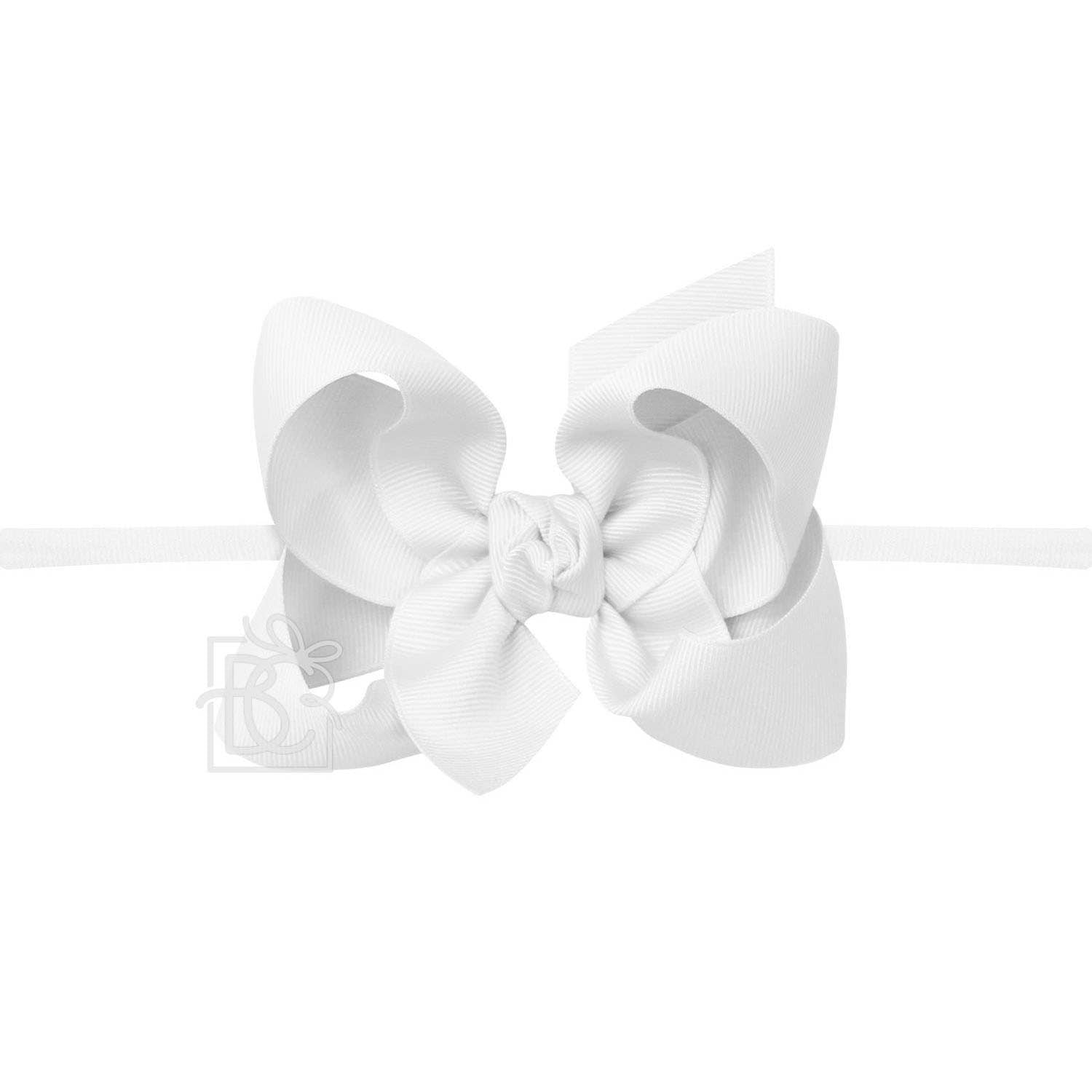 Mini Noah Headband Bow | White
