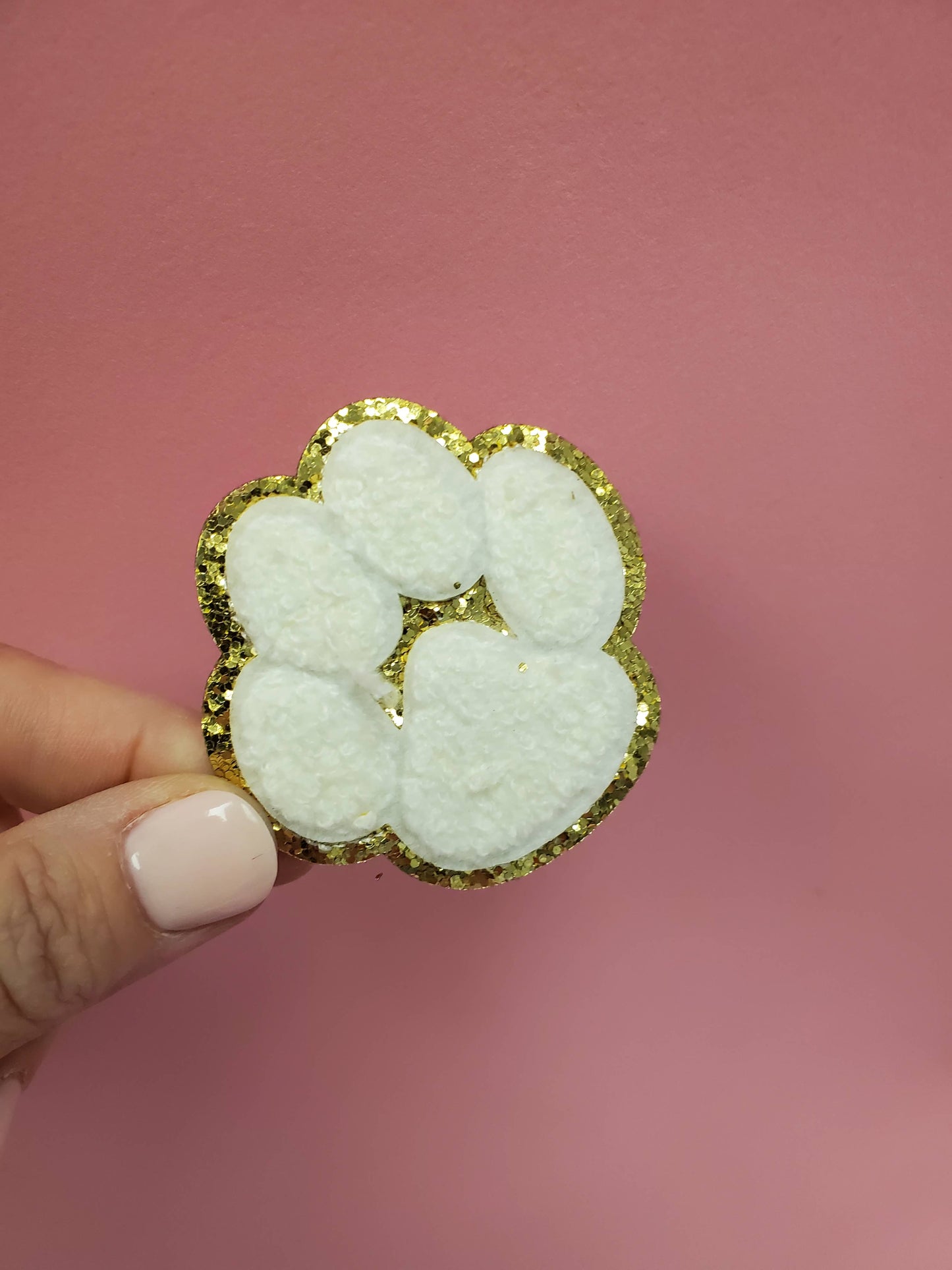 Paw Print | White Chenille Patch
