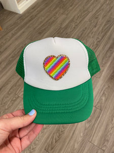 Rainbow heart Trucker Hat
