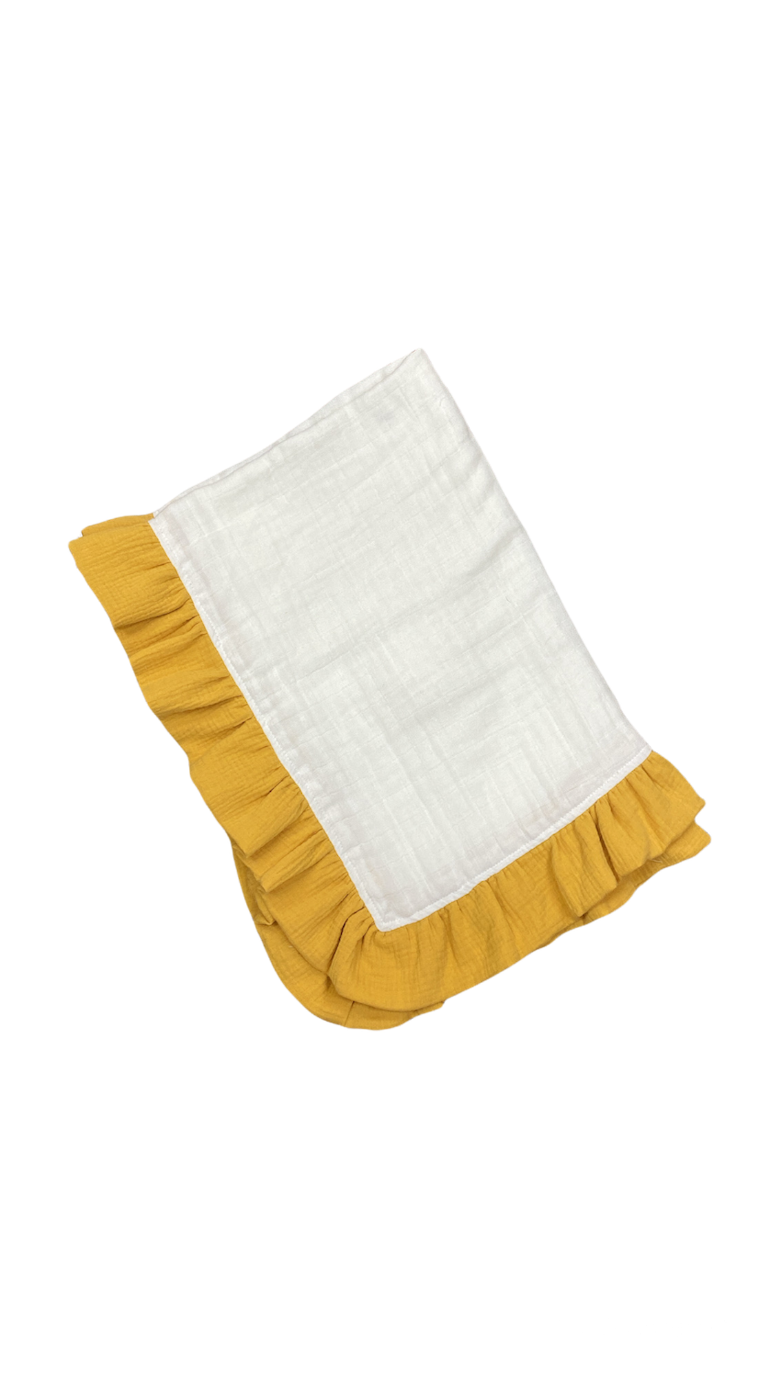 Ivory Gauze Blanket | Mustard Ruffle