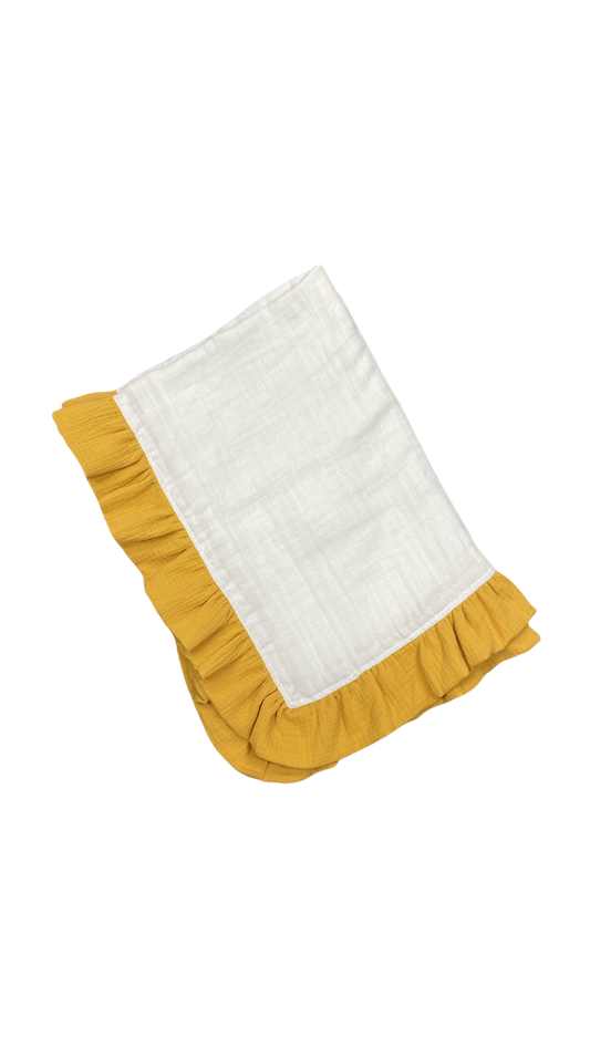 Gauze Blanket | Ivory Mustard Ruffle