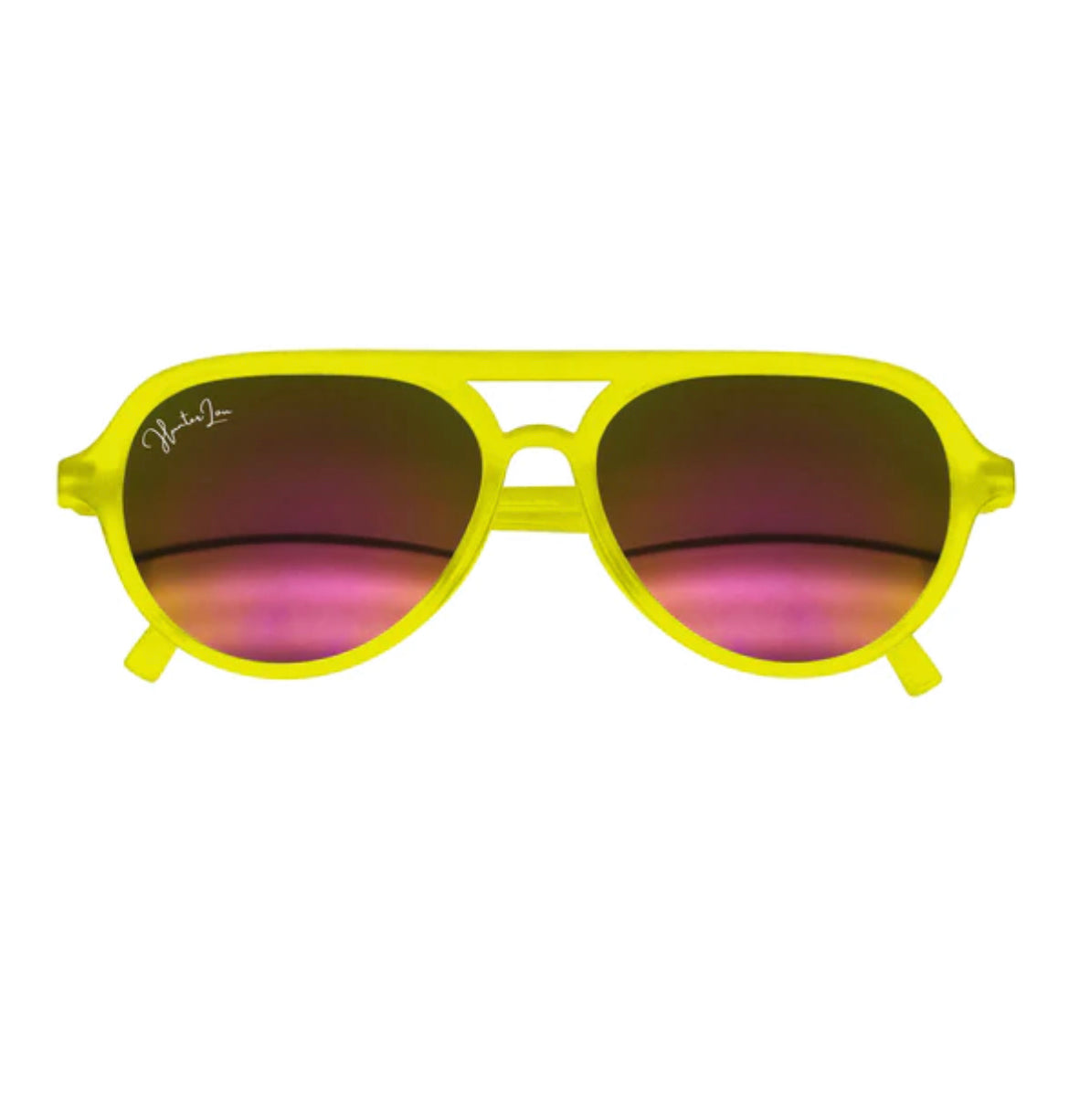 The Aviator | Yellow with Pink Mirror