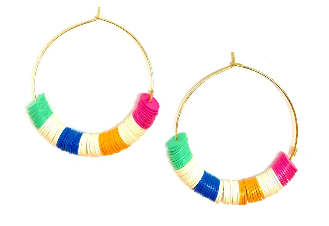 Color Block Earrings - Rainbow