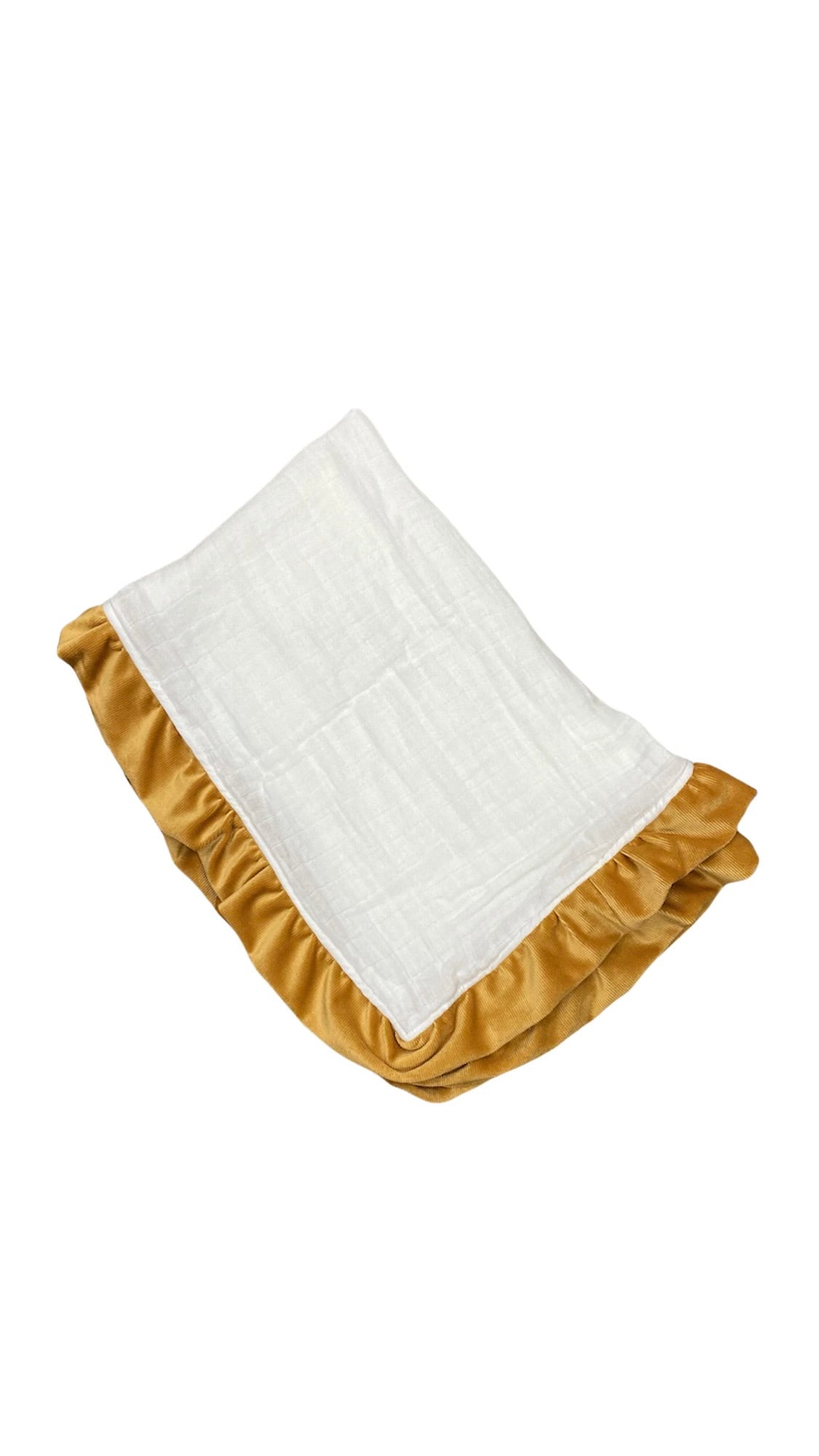 Ivory Gauze Blanket | Knit Corduroy Ruffle