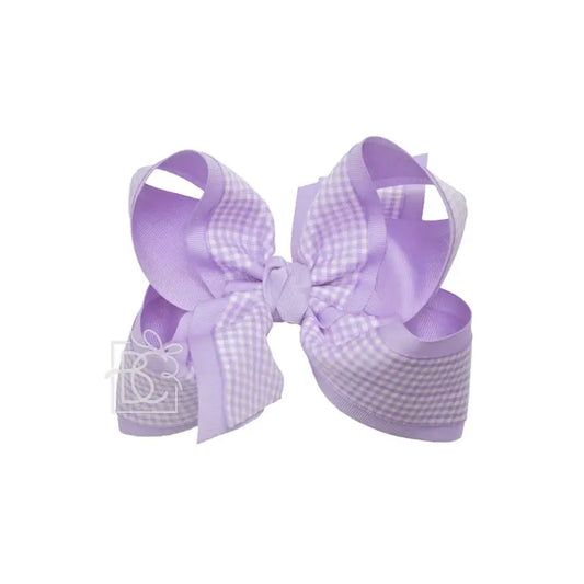 Noah Headband Bow | Light Orchid Gingham