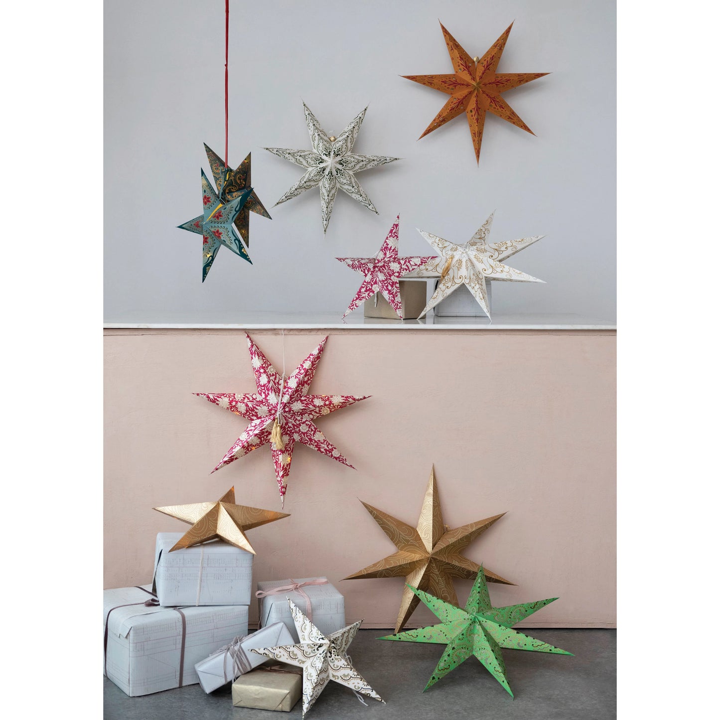 Lighted Paper Star Ornament | 7-Point